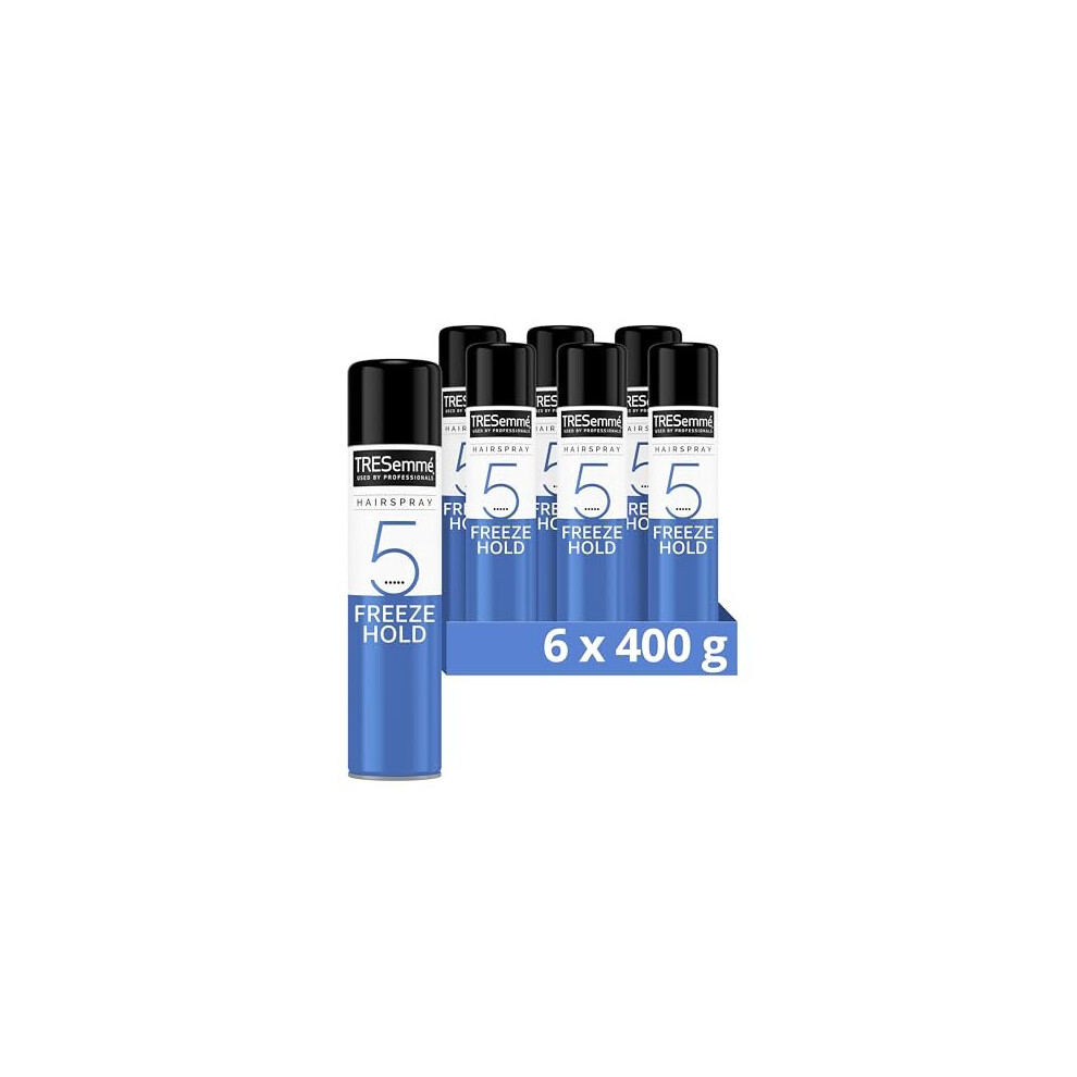 Tresemmé Freeze Hold Hairspray Pack Of 6 24-Hour Frizz Control For An Ultimate Strength Finish 400 Ml White