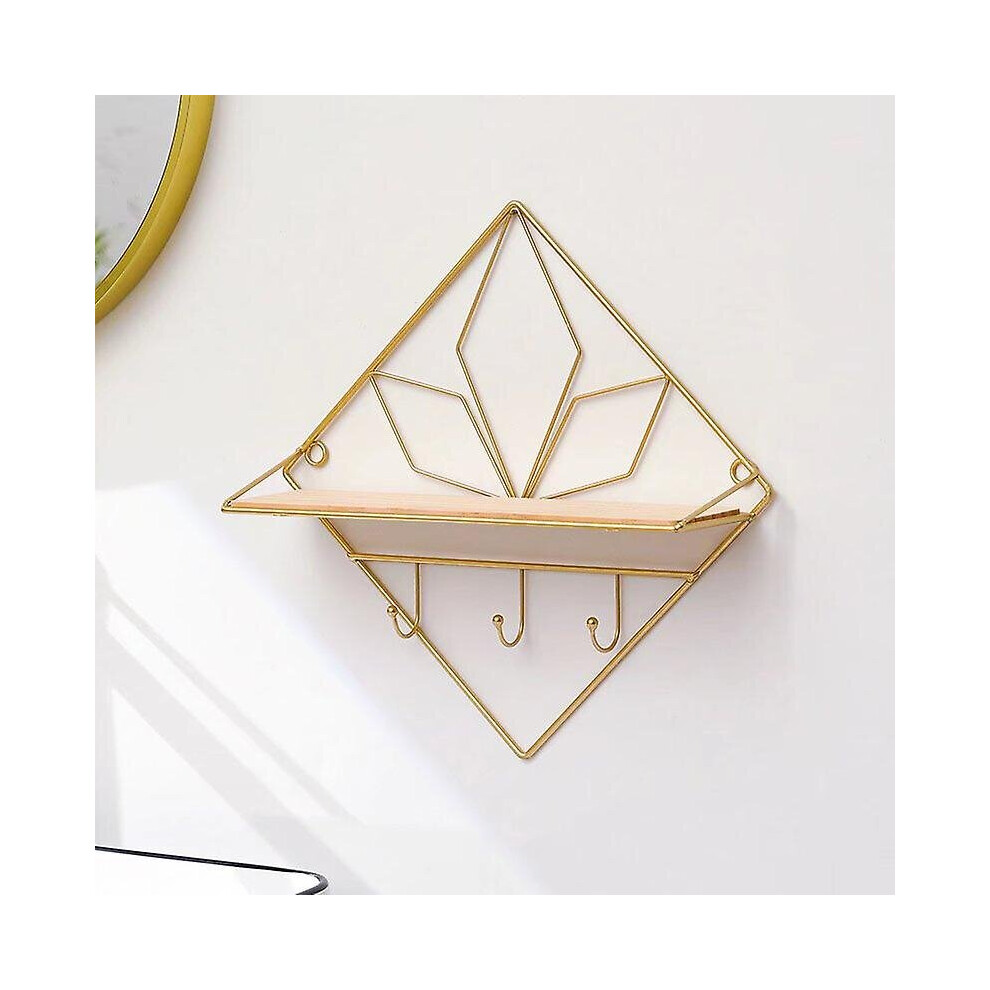 Simple And Modern Wrought Iron Bathroom Shelf Living Room Wall Hanging Kitchen Bedroom Wall Multifunctional Storage Rack Gold