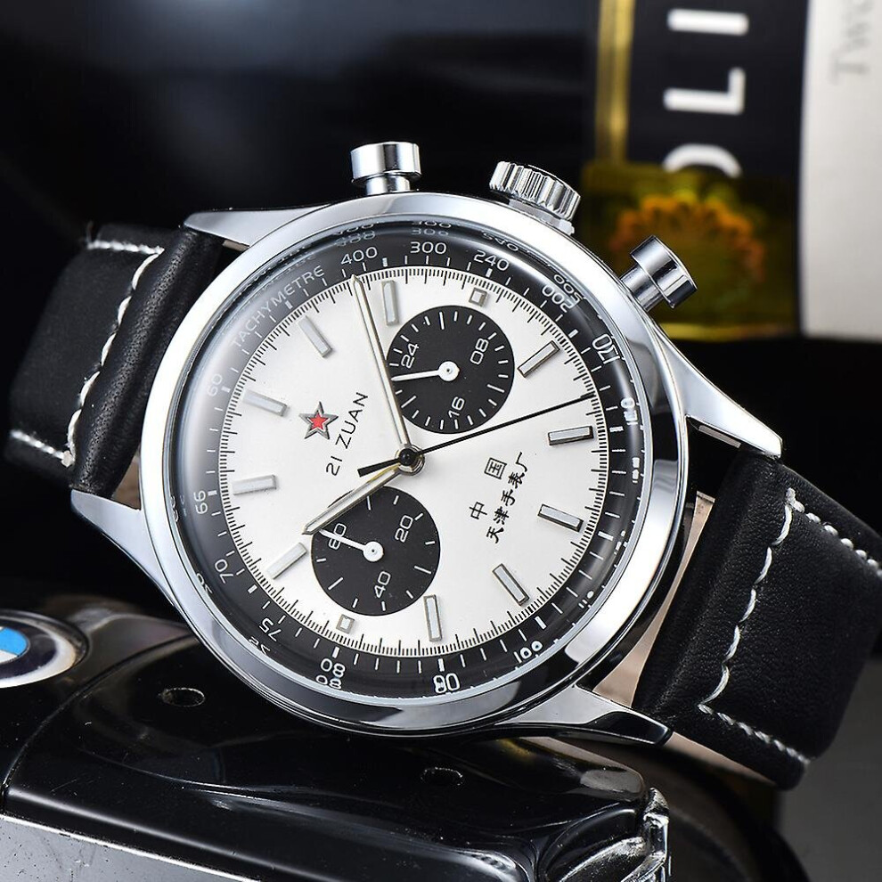 (XM-HEI) China Aviation Chronograph Seagull Movement 1963 Mechanical Watch For Men 40mm St1901 Sapphire 38mm 40mm Mens Watch 2022