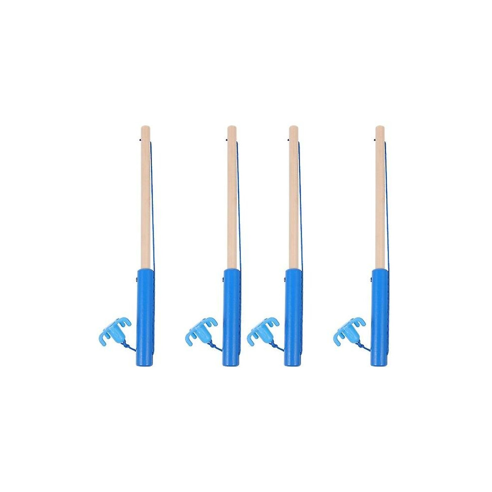 4 Pcs  Children Wooden Fishing Rod Toys Creative Kids Magnetic Fishing Rod Toys