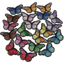 14pcs Sew Or Iron On Fabric Butterfly Patches In Assorted Colours