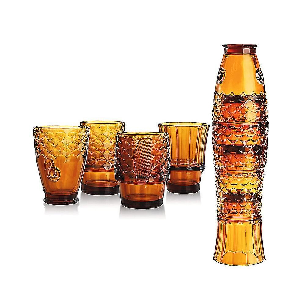 (C3, 1000-1500ml) Koi Stack Ass Set Fish Shaped Gobelet Cup Cocktail Beer Glass Stackable Drinking Glass Sets Glassware For Home Office House