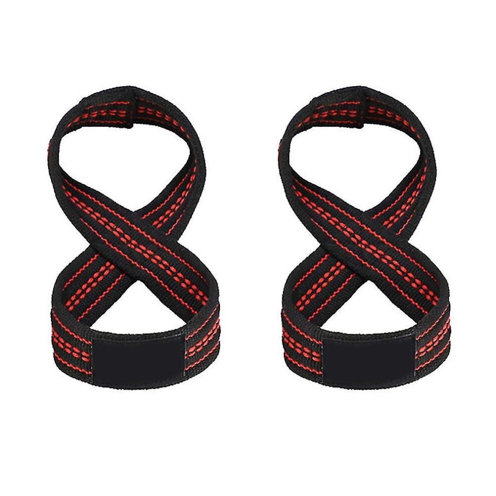 2pcs Figure 8 Weight Lifting Straps Deadlift Wrist Strap Pull-ups Wrist Support Gym