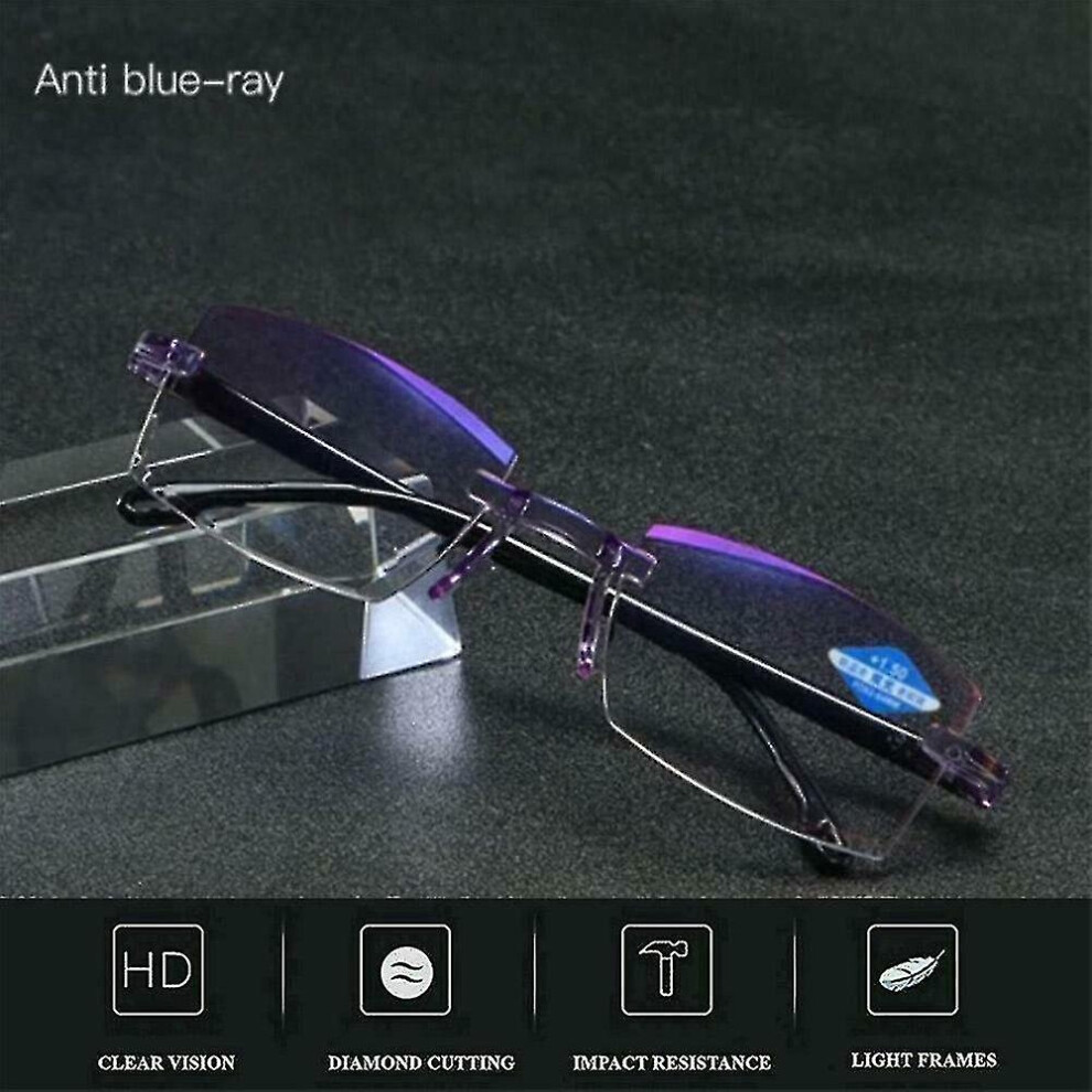 Blue Anti- Progressive Far / Near Dual-Use Reading Glasses