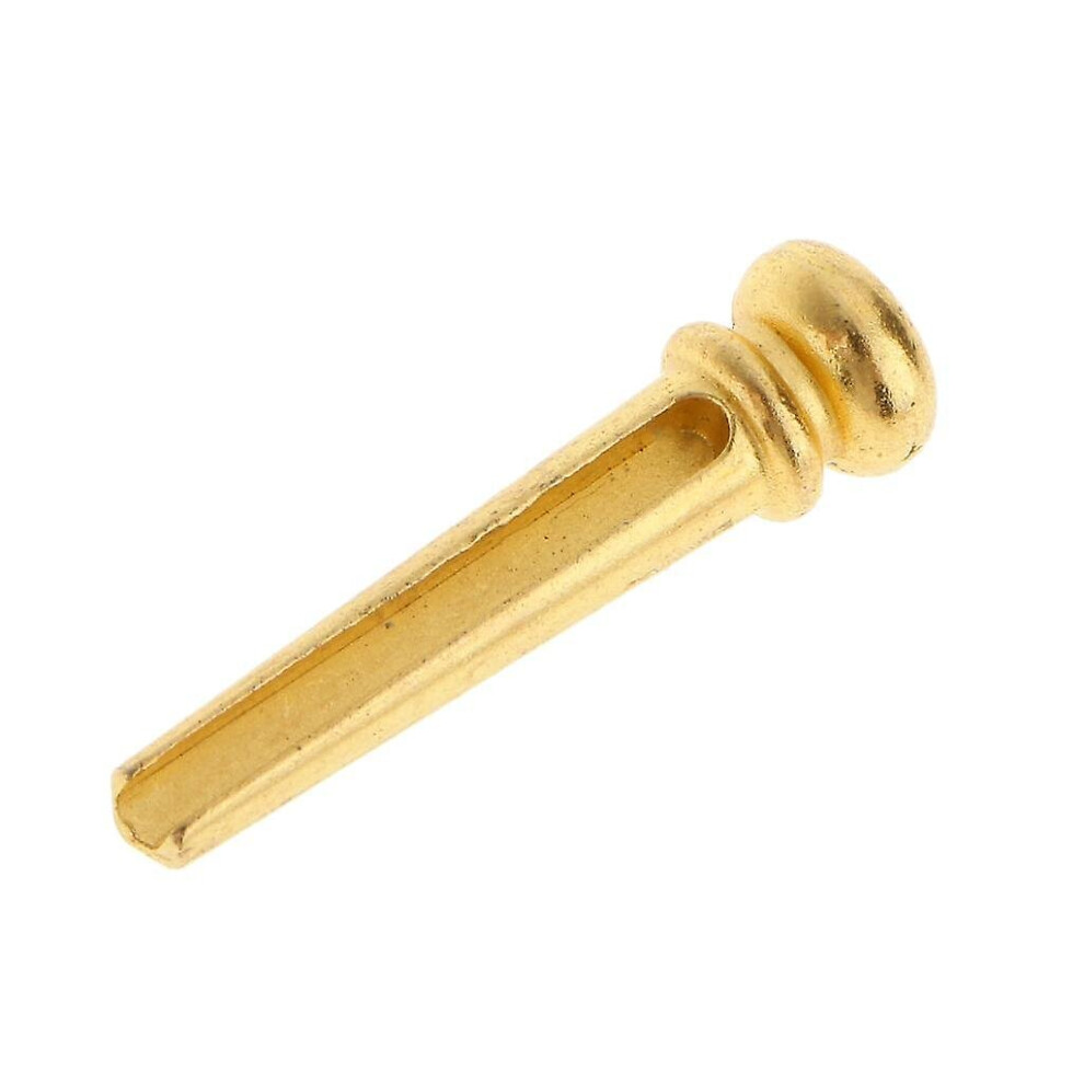 6Pcs Guitar Metal Bridge Pins String End Peg Block Gold