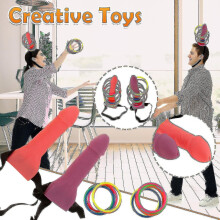 Hoopla Willy With Ring Game Indoor Toss Head Ring Heads Bride Hen Prop Party
