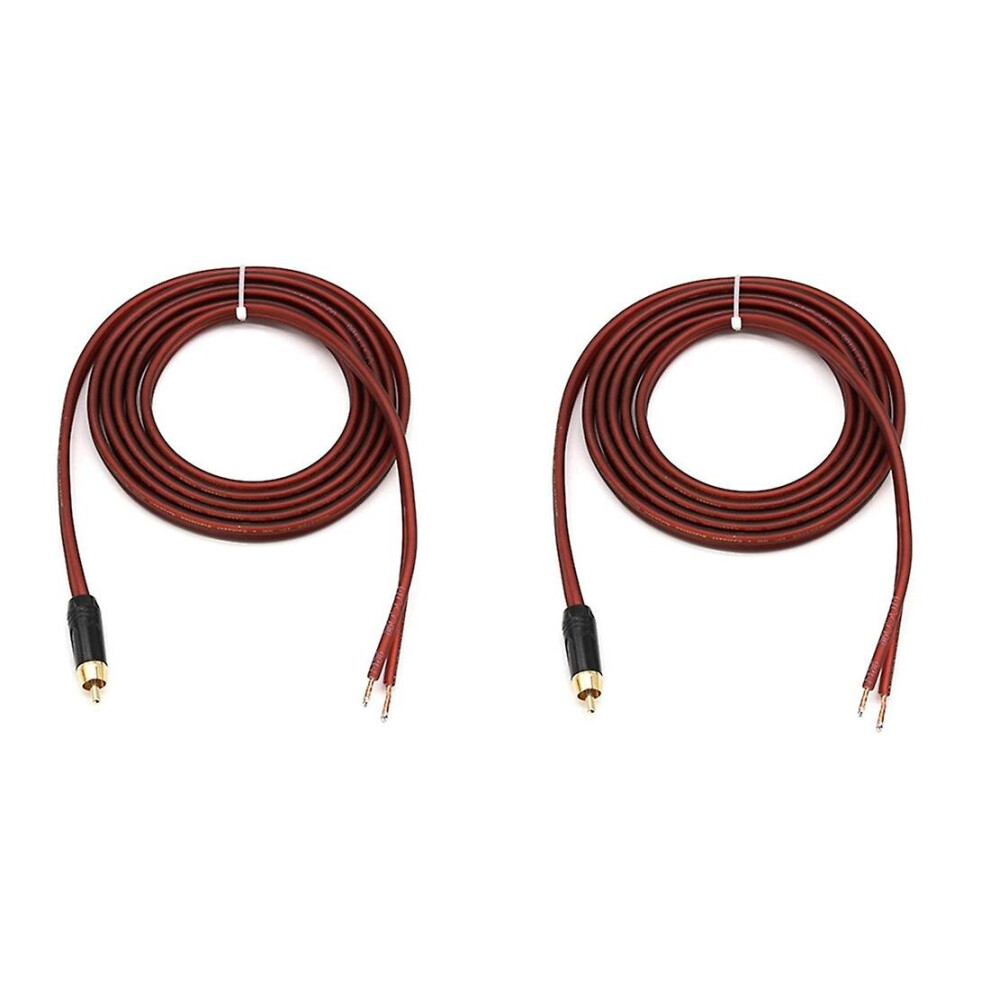 2pcs Rca Speaker Cable Wire Speaker Wire To Rca Plug,replace Rca Plug Connector Adapter To Wire Ope