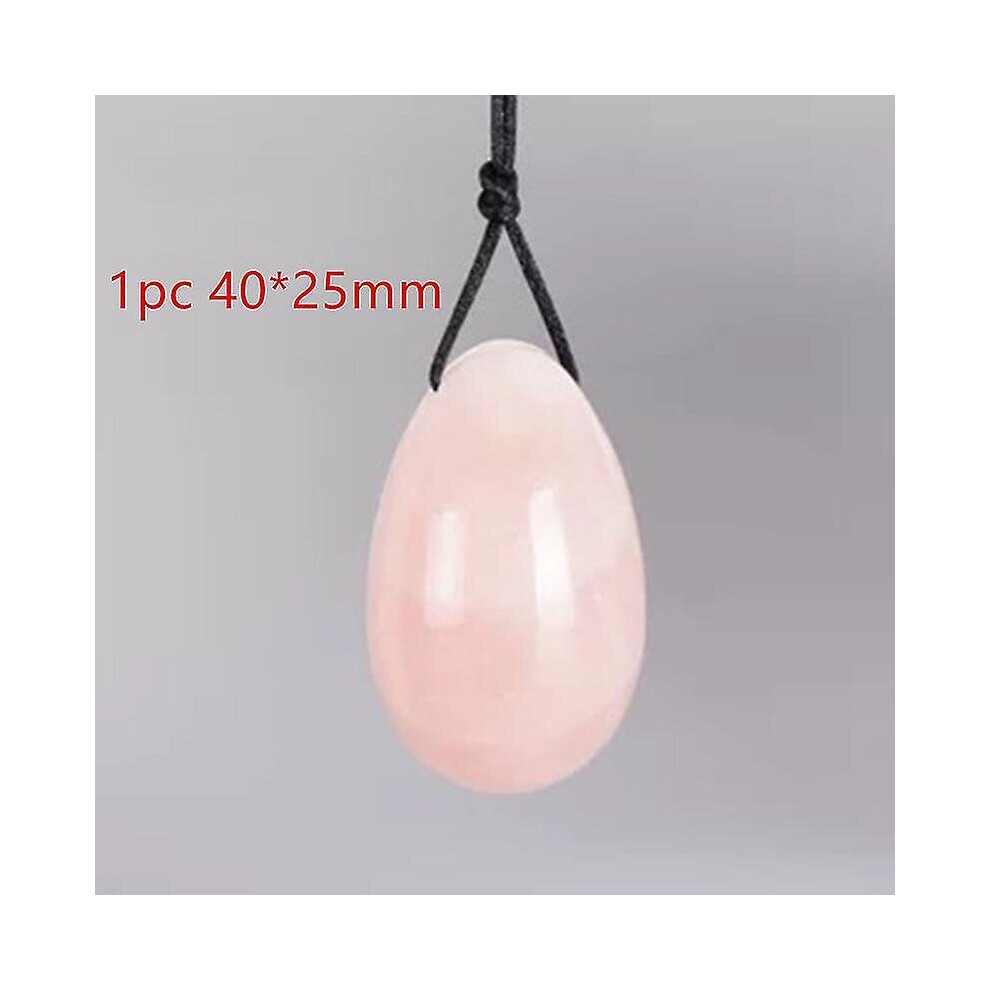 Rose Quartz Yoni Egg Set Vaginal Tightening Kegel Exercise Egg Natural Crystal Yoni Wand Femini Pink