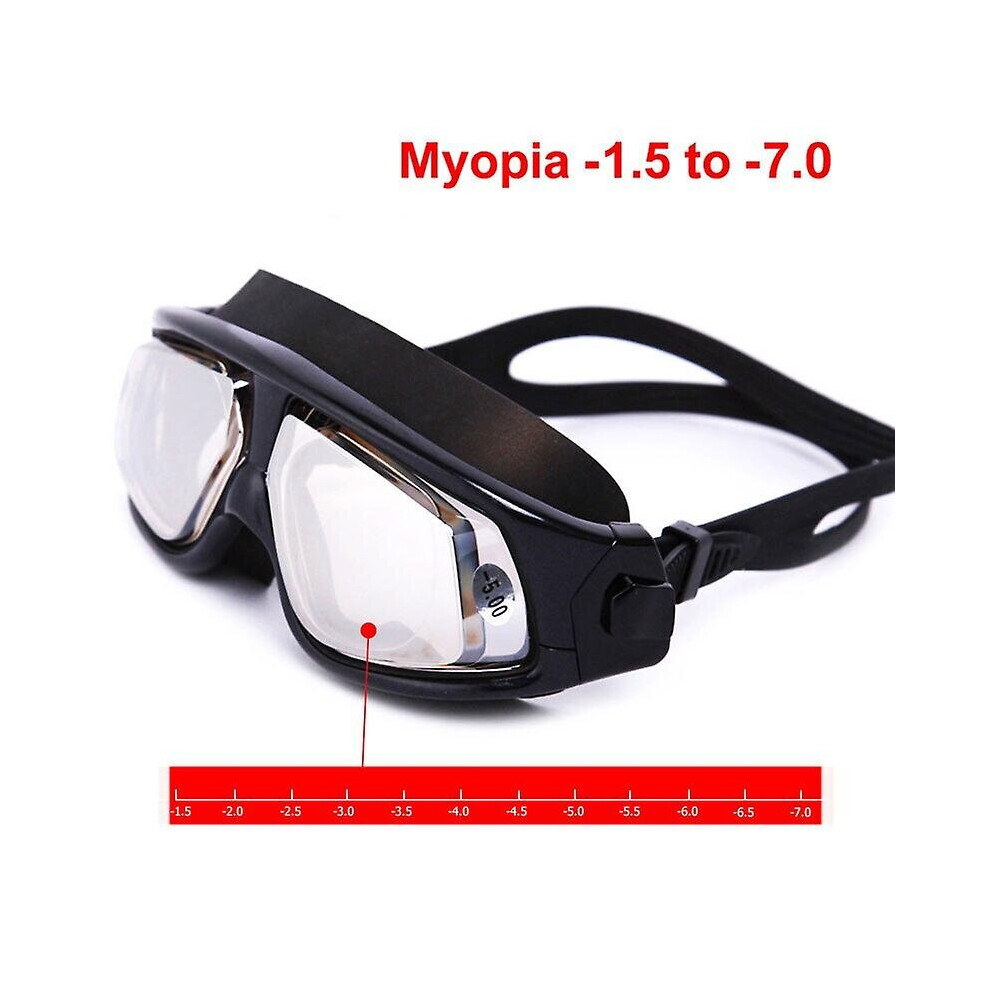 Men Women Swimming Anti Fog Uv Protection Diopter Swim Goggles With Prescription Waterproof Large Frame Myopia Swimming Glasses