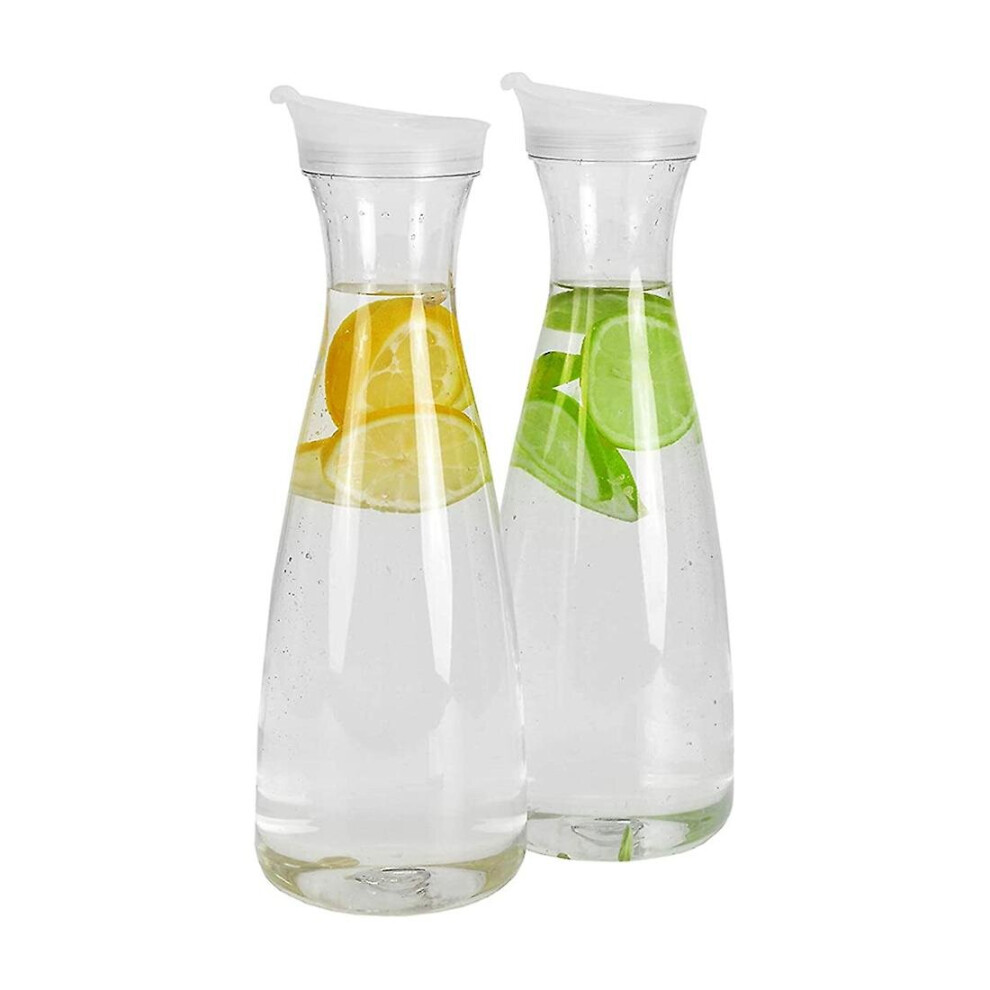 2pcs 1l Plastic Water Carafes With White Flip Tab - Food