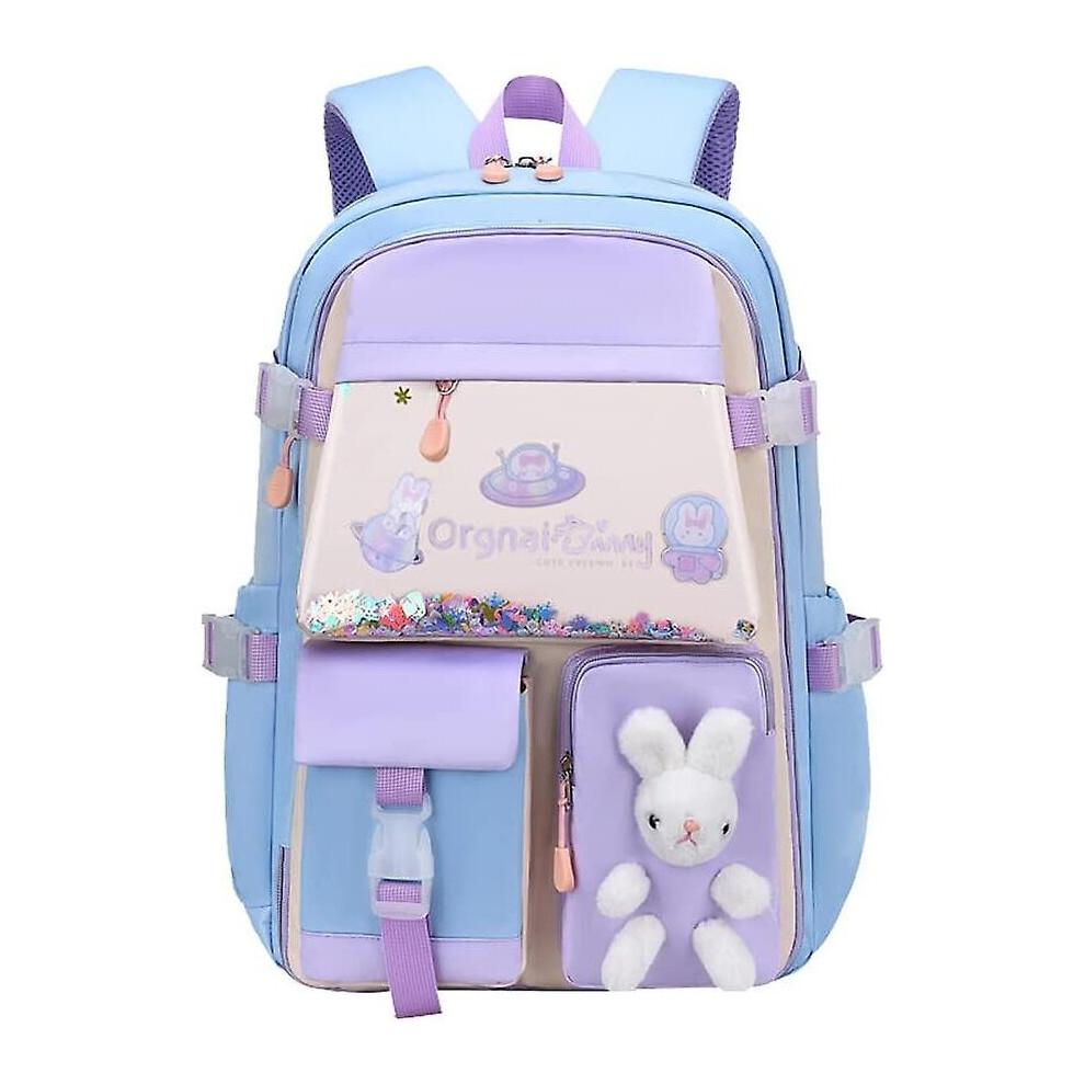 Bunny Backpack For Girls - Kawaii School Backpack Bookbag Cute Rabbit Backpack Large Capacity Multi Pockets Casual Daypack Backpack For School