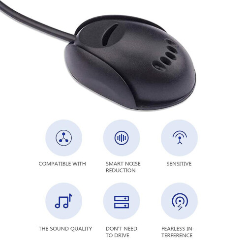 Refurbished 3.5mm Car External Microphone Bluetooth-compatible Mic For Dashboard Sun-visor 2