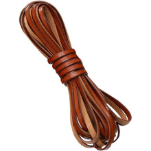 1 Roll 5mm Cowhide Leather String Flat Leather Beading Cord Leather String Cord Rope Jewelry Making Supplies For Diy Crafts Braided Bracelet Necklace