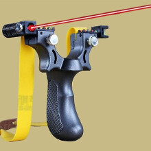 (set 1) New Laser Aiming Sling Shot Set Outdoor Hunting Catapult With Flat Rubber Band Outdoor High Precision Shooting