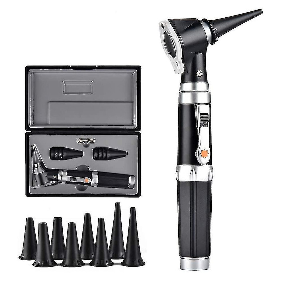 3 Pieces Otoscope With Led, Portable Handheld Ear Exam Magnifier With 8 Caps And 1 Storage Box For Doctors Nurse Adults Children