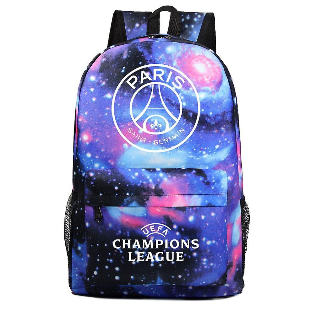 Star Paris Uefa Champions League Shoulder Bag Fan Backpack Student Schoolbag Storage Bag-color Blocking Style