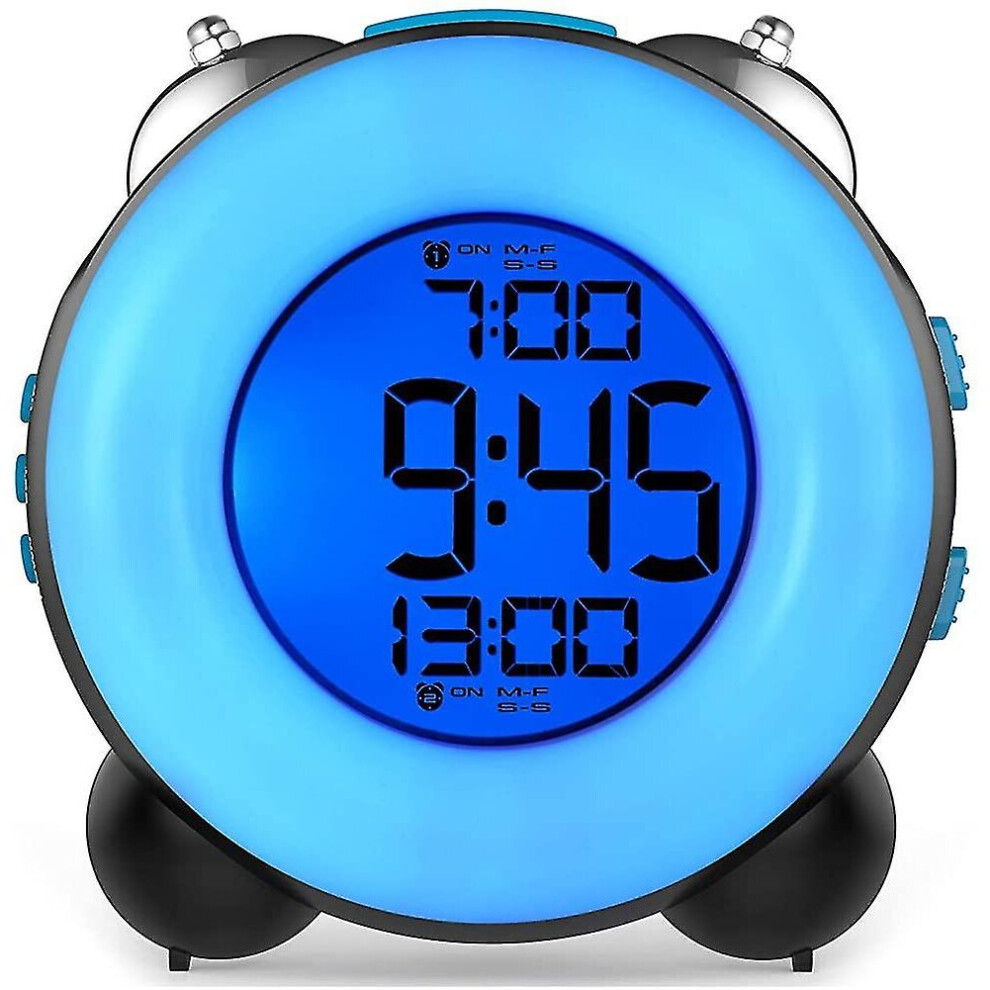 Loud Alarm Clock For Heavy Sleepers With Optional Alarm Dual Alarm Setting Snooze Function(Full Body ) Blue