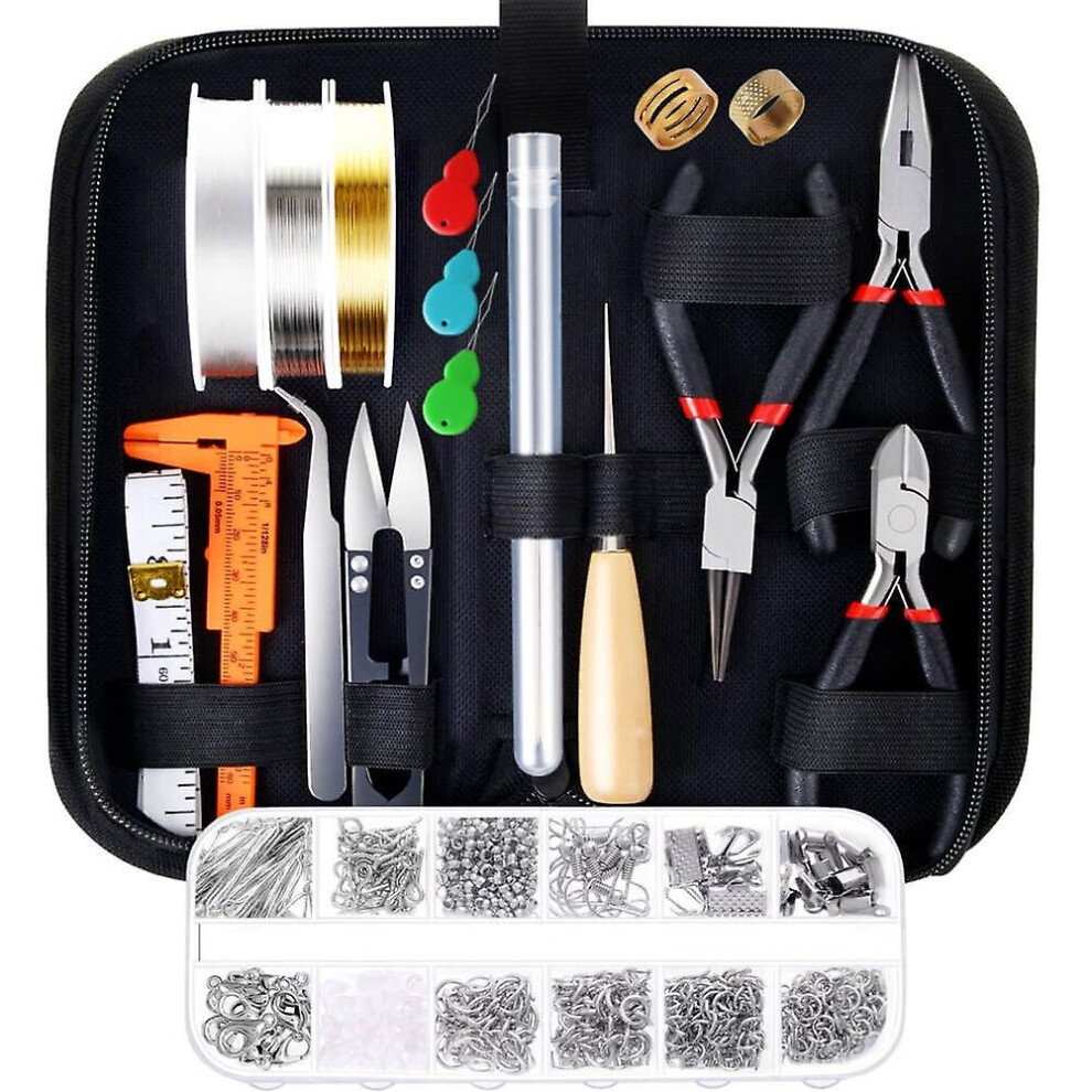Jewelry Making Supplies Kit With Jewelry Tools, Jewelry Wires And Jewelry Findings For Jewelry Repair And Beading