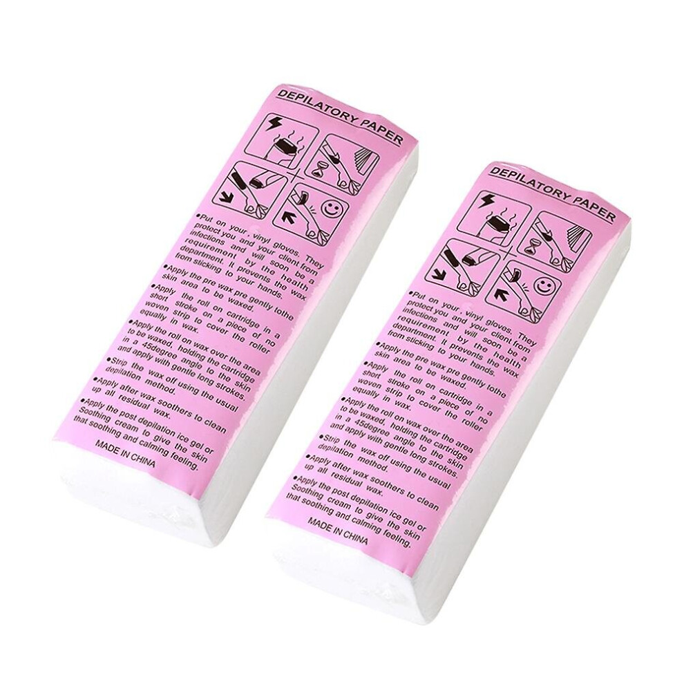 2 Packs Face Hair Removal Device Non-woven Paper Hair Remove Leg Wax Strips White Hair Wax Sheets Hair Waxing Paper Sheet