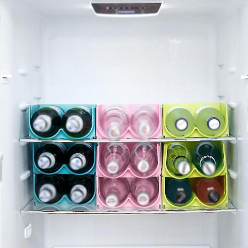 3 Pack Refrigerator Stackable Wine Rack Storage Organizer Plastic 1
