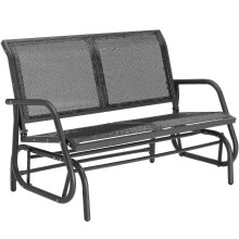 Garden Swing Bench Greta - Black, Steel