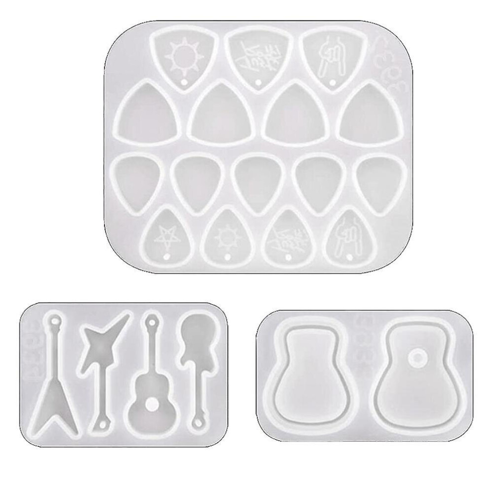 Guitar Pick Mould,exquisite Resin Mold Compatible With Guitar Pick Triangle Plectrum Silicone Casting Keychain