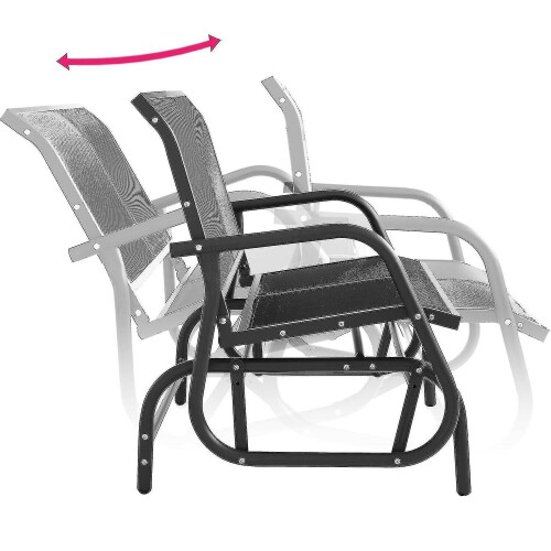 Garden Swing Bench Greta - Black, Steel 2