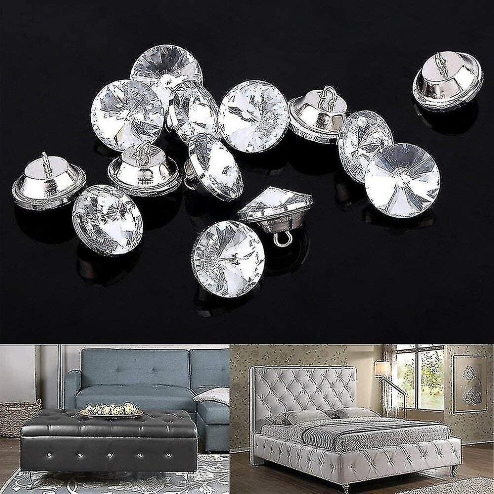 50pcs Crystal Upholstery Buttons,20mm Rhinestone Crystal Round Buttons