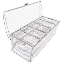 Ice Cold 5 Compartment Condiment Server Rack-service Tray Container With 5 Removable Trays
