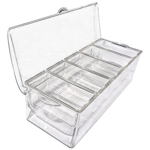 Ice Cold 5 Compartment Condiment Server Rack-service Tray Container With 5 Removable Trays