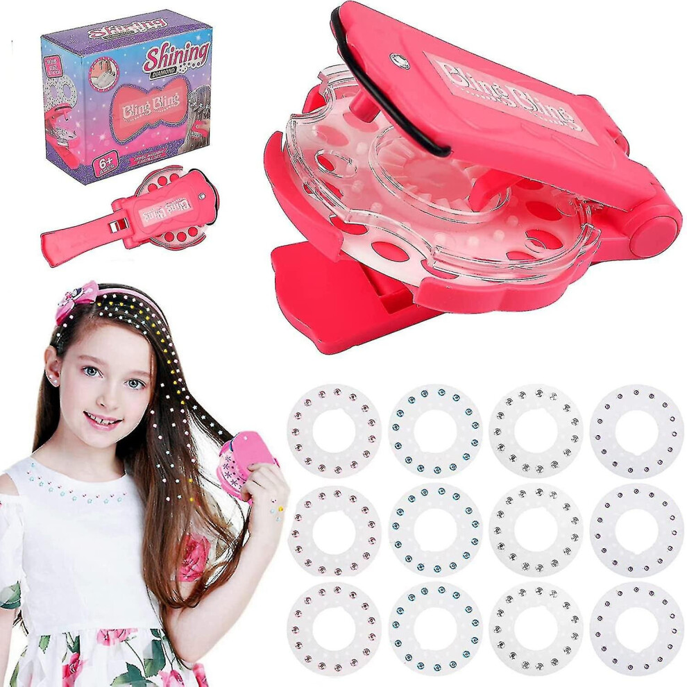 Diamond Hair Machine With 180 Hair Gems, Hair Bedazzler Kit, Hair Glitter Rhinestones Machine