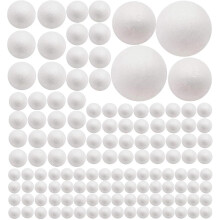 130 Pack Craft Foam Balls, 7 Sizes Including 1-4 Inch, Polystyrene Smooth Round Balls, Foam Balls F