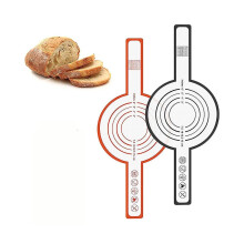 2pcs Silicone Baking Mat Silicone Bread Mat For Dough Transport Black And Red 53cm