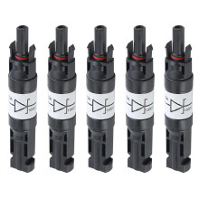 5pcs Solar Connector With Diode Waterproof Pv Connector Dc1000v 20a Ip67 Ppo Male Female Connector