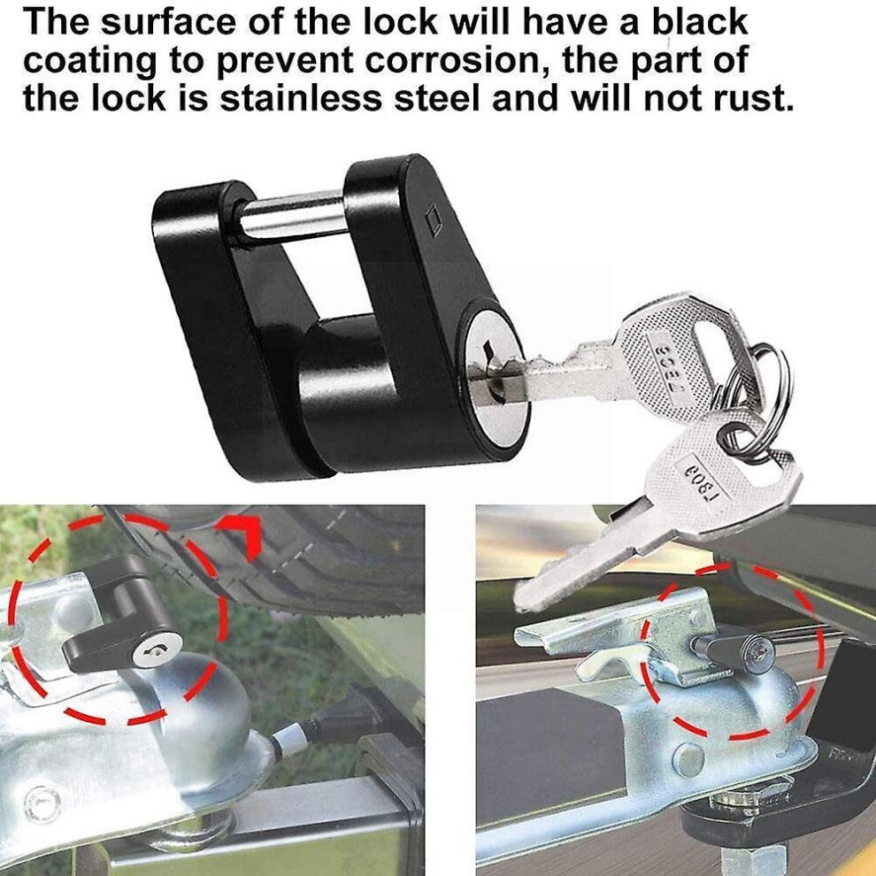 Trailer Hitch Coupler Lock Heavy-duty Hook Lock Anti-theft Coupler Padlock Repalcement Security Parts Trailer Durable Prote C2y3