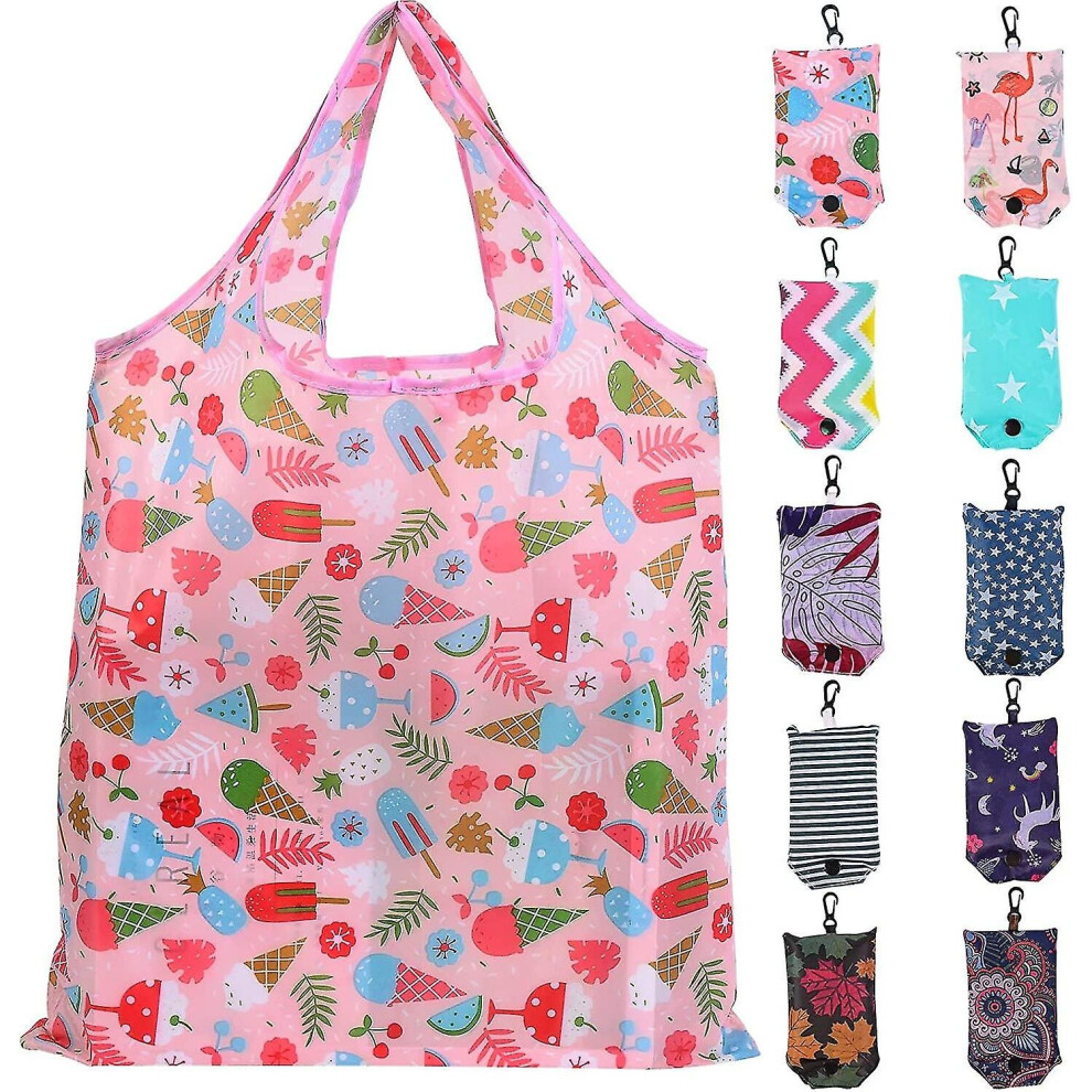 Shopping Bags Reusable Shopping Totes 10pcs Foldable In Pouch Grocery Bags Forstyle Random
