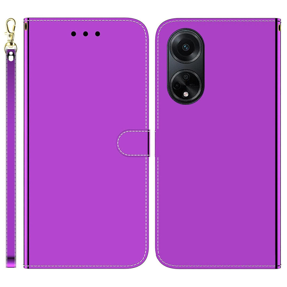 Leather Wallet Stand Cover For Oppo F23 5G / A98 5G / A1 5G Phone Case Mirror-Like Surface