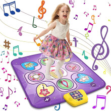 Dance Mat Toys For Kids, Music Dance Touch Play Mat With Led Lights, Adjustable Volume, 5 Game Modes, Built-in Music, Musical Dance Pad Toy Easter