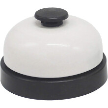 Bell Table Reception Call Bells, Metal Service Bell For Hotel Bars, Restaurant, Kitchen, School, Reception Room Or Pet Training Bells, (1x White)