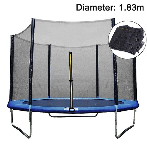 Children's 6ft Strong Security Trampoline Net With Zipper Door Enclosure