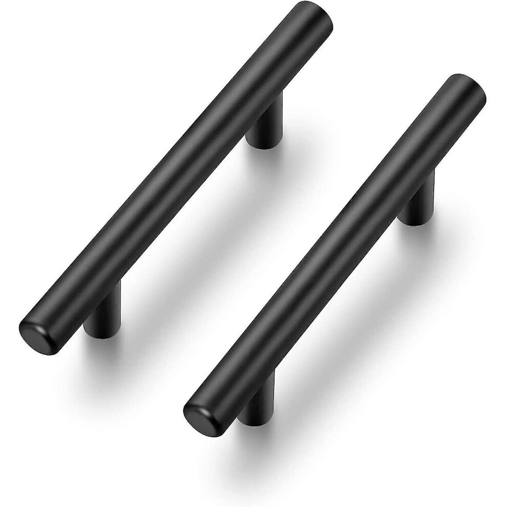 10 Pack Black Kitchen Handles Cupboard Handles 96mm Hole Center Stainless Steel