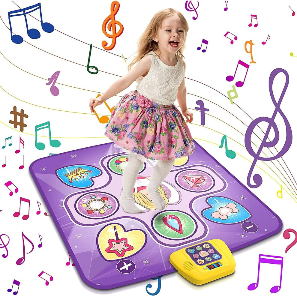 Dance Mat Toys For Kids, Music Dance Touch Play Mat With Led Lights, Adjustable Volume, 5 Game Modes, Built-in Music, Musical Dance Pad Toy Easter