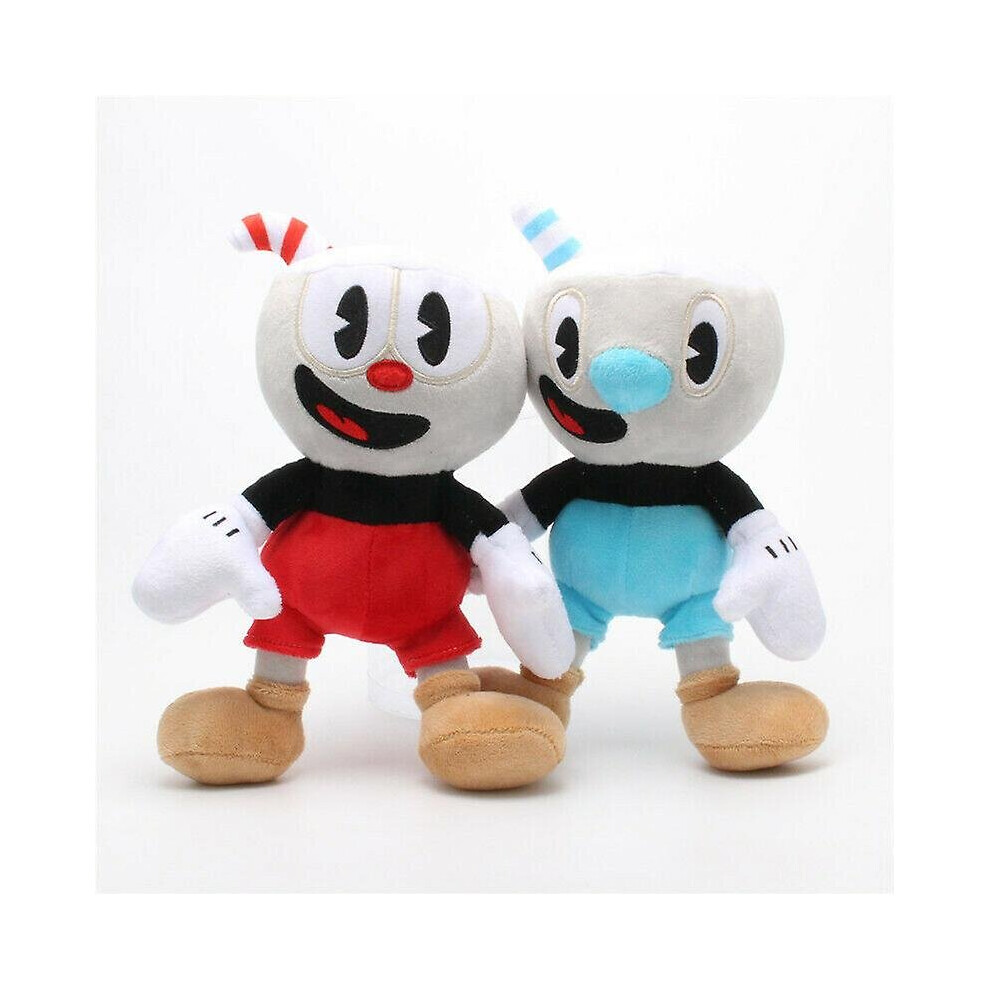 2-Pack Cuphead Plush Dolls - Mugman & Cuphead, 10-Inch Stuffed Toys