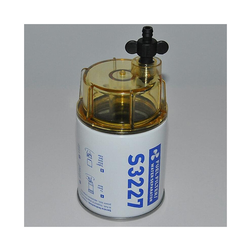 S3227 9-37882 Fuel Water Separator with Clear Bowl - 10 Micron, 1in-14 Thread, Marine Outboard Engine