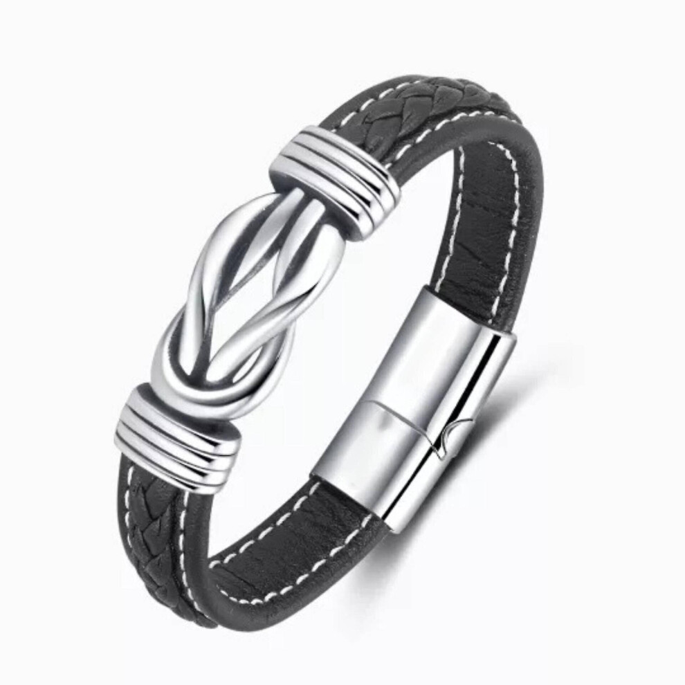 To My Son To My Grandson Bracelet,love You Forever Braided Leather Bracelet Men's Braided Leather Knot Bracelet