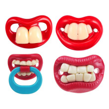 4pcs Baby Funny Pacifier, Silicone Funny Dummy Nipple Teethers Teeth Pacifier for Newborn Soothing Teething Toy