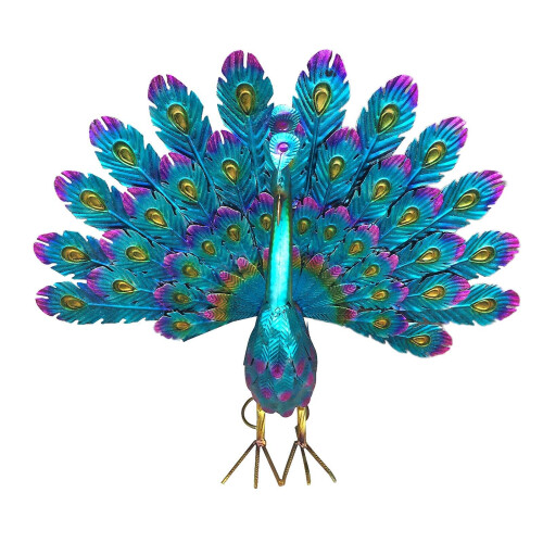 Metal Peacock Statue Garden Decor, Beautiful Metal Peacock Outdoor Statue, Realistic Animal Outdoor Statue For Yard Home Art Decor on OnBuy