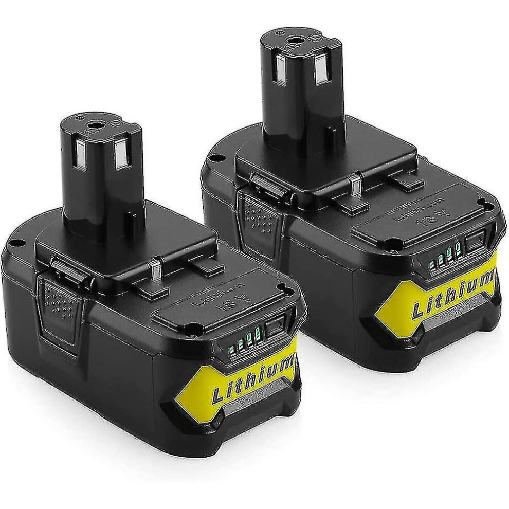 [2 Packs] 18v 5.0ah Li-ion Battery Replacement For Ryobi 18v One  P108 P107 P104 P105 P102 P103 Cordless Tools