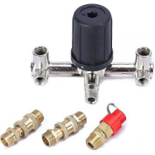 Air Compressor Pressure Switch Double Outlet Tube Air Compressor Switch Pressure Regulator Valve Fit Part With Bracket