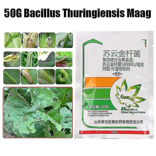 3packs 50g Bacillus Thuringiensis Insecticida Biopesticida para Hortalizas y Frutales
